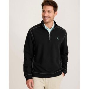 Tommy Bahama Men’s Tobago Bay Half Zip Sweatshirt Size XL Black 100% Cotton